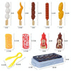 24 In 1 Childre Mini Kitchen Toys Girls Simulation Play House Cooking Kitchen Set, Model: With 14pcs Barbecue Blue