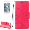 For  iPhone 8 & 7  Pressed Flowers Horizontal Flip Leather Case with Holder & Card Slots & Wallet(Magenta)