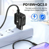 18W PD + QC 3.0 Fast Charge Travel Charger Power Adapter With LED Indication Function(UK Plug White)