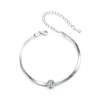 S925 Sterling Silver Platinum Plated Snake Bone Moissanite Bracelet(MSB011)