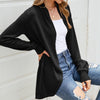 Women Mid-length Sweater Jacket Temperament Loose Knitted Cardigan, Size: XL(Black)