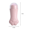 Natural Rose Quartz Face Oil Absorbing Roller Volcanic Stone Facial Skin Repair Cleansing Massager(Pink)