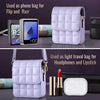 For Samsung Galaxy Z Flip6 BFB04 Plaid Crossbody Fold Phone Bag(Purple)