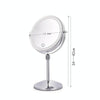Desktop Double-SidedRound LED Luminous Makeup Mirror Liftable Magnifying Mirror, Specification:Plane + 5 Times Magnification(7-inch Battery Model)