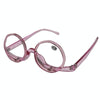 Makeup Magnifying Glass Presbyopic Glasses Flip Swivel Reading Glasses, Degree: +350(Violet Pink)