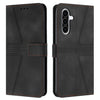 For Samsung Galaxy A36 5G Triangle Solid Color Leather Phone Case(Black)