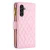 For Samsung Galaxy A56 5G Diamond Lattice Zipper Wallet Leather Flip Phone Case(Pink)