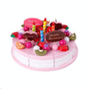 Wooden Strawberry Double-Layer Birthday Cake Children Educational Role-Playing Toy(Pink)