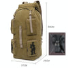 Canvas Shoulder Bag Large Capacity Outdoor Travel Bag Breathable Wearable Casual Backpack(Dark Grey)
