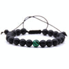 8mm Natural Stone Beads Men Weave Charm Couple Bracelets