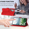 For Samsung Galaxy S22 Ultra 5G Tulips Embossed Leather Phone Case with Lanyard(Red)