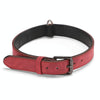 JINMAOHOU Red Leather Dog Collar, Small (39cm)