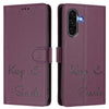 For Samsung Galaxy A56 5G Smile Embossing RFID Leather Phone Case(Violet)