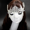 Halloween Masquerade Party Dance Sexy Lady Lace Fox Mask(White)