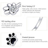 S925 Sterling Silver Cute Pet Paw Print Open Ring Black Dripping Ring