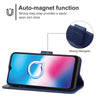 Leather Phone Case For Alcatel 3X (2020)(Blue)