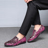 Men Casual Fashion Glitter Shoe Slip-on Shoes Loafers, Size:38( Red)