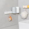 Household Glass Cup Holder Inverted Cup Hanger Bar Free Hole Wall Mounted Drainage Mug Shelf, Color: 3 Position (White)