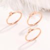 3 In 1 Titanium Steel Peach Heart Combination Four-Leaf Clover Couple Ring, Size: US Size 6(Rose Gold)