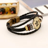 2 PCS Couple Lovers Jewelry Leather Braided Constellation Detail Hand Chain Bracelet, Size: 21*1.2cm
