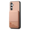 For Samsung Galaxy S22+ 5G Twill Fabric Leather Vertical Flip RFID Card Bag Phone Case(Pink)