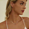 S925 Sterling Silver Platinum-plated Four-leaf Clover Star-shaped Clavicle Necklace(BSN394)
