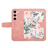 For Samsung Galaxy S23 5G Floral Pattern Leather Phone Case with Lanyard(Pink)