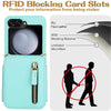 For Samsung Galaxy Z Flip5 Crossbody Zipper Dual Buckle Card Bag Folding Phone Case(Green)