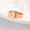 3 In 1 Titanium Steel Peach Heart Combination Four-Leaf Clover Couple Ring, Size: US Size 10(Rose Gold)