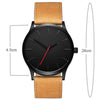 Men Simple Matte Leather Belt Quartz Watch(Brown)