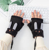 Winter USB Rechargeable Heated Half Palm Adult Gloves, Size: Free Size(Black)