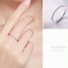 S925 Sterling Silver Ladies Fashion Ring Diamond Simple Ring, Size: 6