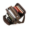 6479 Men Casual Large-Capacity One-Shoulder Messenger Leather Bag(Litchi Texture Black)