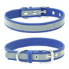 Reflective PU Leather Dog Collar, XXL, Dark Blue - CL181K