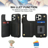 For iPhone 15 Pro Double Flap Zipper RFID Leather Phone Case with Short Lanyard(Black)