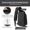 Multi Function Crossbody Bags Men Chest Bag Water Repellent Shoulder Bag with USB Charging Port, Size:S (Gray)
