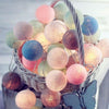 3M 20 Leds Cotton Ball Light String Holiday Wedding Christmas Party Bedroom Fairy Lights Outdoor LED Light Garland Decoration, Power Supply: USB(Macaron)