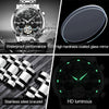 OLEVS 6607 Multi-function Men Big Flywheel Automatic Waterproof Mechanical Watch(Black)