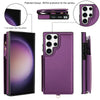 For Samsung Galaxy S23 Ultra 5G Double Flap Zipper RFID Leather Phone Case with Short Lanyard(Dark Purple)