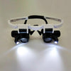 9892H-1  8x / 15x / 23x  2LED Head-mounted Magnifier Watch Repair Glasses Type Magnifier