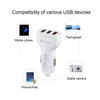 LZ-429 QC3.0 2.4A Three USB Ports Smart Quick Car Charger(White)
