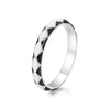 SCR943-7 S925 Sterling Silver Personalized Black White Diamond Texture Ring Hand Decoration