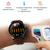 E89 1.32 Inch Screen Leather Strap Smart Health Watch Supports ECG Function, AI Medical Diagnosis, Body Temperature Monitoring(Brown)