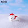 10pcs Christmas Cute Micro Landscape DIY Decorations Snowy Desktop Ornament, Style: No.10 Lying Side Bear
