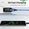 ENKAY 3A USB to 8 Pin Magnetic Fast Charging Data Cable with LED Light, Length:1m(Silver)