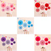 2 Packs  Birthday Party Wedding Color Three-Dimensional Folding Fan Round Paper Fan Garland Ornaments(Blue)