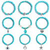 S2212-1 Eyes Women Beaded Bracelet Turquoise Ethnic Style Charm Jewelry