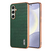 For Samsung Galaxy A36 AZNS Electroplated Frame Crocodile Texture Full Coverage Phone Case(Green)