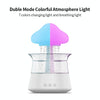 CH06 300ml Rain Humidifier Mushroom Cloud Colorful Night Lamp Aromatherapy Machine, Style: With Remote Controller(White)