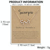 12 Zodiac Signs With Diamonds Necklace Card Rhinestones Collarbone Chain Pendant, Style: Capricorn Golden